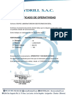 Certificado de Operatividad Ly-44 Color Amarillo Rumi Laboratorio Geotecnicos Eirl