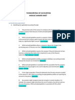 Fundamentals of Accounting Module Answer Sheet: Activities and Assessment