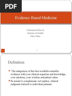 Evidence Based Medicine: Mohammed Haroon Maisara Al Hadidi Mira Zahra