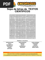 Sopa de Letras de Textos Cientificos