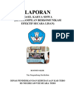 Laporan Hasil Karya Dan Prestasi Terkait Keterampilan Komunikasi Secara Lisan