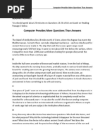 16 Passage 2 - Computer Provides More Questions Than Answers Q14-26