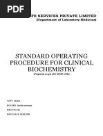 Standard Operating Procedure For Clinical Biochemistry: R. K. Life Services Private Limited