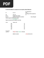 To Find The Dielectric Constant of A Non-Polar Solvent Benzene