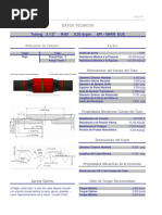 Tubing 3 1/2" N-80 9.30 Lb/pie Api - 8Hrr Eue: Datos Técnicos