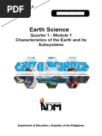 Earth Science: Quarter 1 - Module 1 Characteristics of The Earth and Its Subsystems