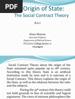 The Social Contract Theory: Origin of State