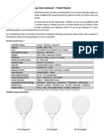 Aayz International - Product Specification - Padel Racket