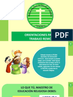 Orientaciones para El Trabajo Remoto en Educación Religiosa Adecuación de La RVM 093 Al Area