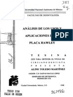 Analisis de Los Usos y Aplicaciones de La Placa Hawley