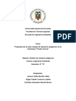 Propuesta de Un Plan de Manejo de Desechos Peligrosos en La Veterinaria Proaño Final