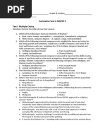 Summative Test in MAPEH 9 Test I: Multiple Choice