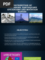 Distribution of VOLCANOES, EARTHQUAKE Epicenters AND MOUNTAIN