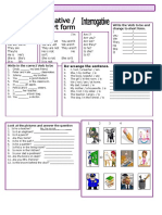 Re-Arrange The Sentence.: Write The Verb To Be and Change To Short Form