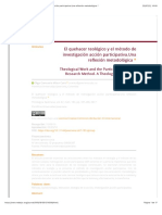 El Quehacer Teológico y El Método de Investigación Acción Participativa - Una Reflexión Metodológica