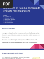 Application of Residue Theorem To Evaluate Real Integrations