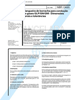 Mangueira de Borracha para Condução de Gases GLP/GN/GNF - Dimensões Gerais e Tolerâncias