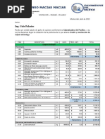 Presupuesto Obra Civil, Metalmecanica