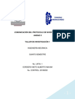 INVESTIGACION U3 - COMUNICACIÓN DEL PROTOCOLO DE INVESTIGACIÓN - CorderoNieto