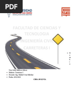 Facultad de Ciencias Y Tecnologia Ingeniería Civil Carreteras I