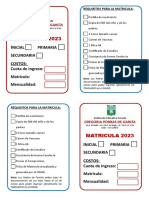 Requisitos Matricula 2023