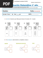 Prueba N°2 - Cuad1 y 2 - Componer y Descomponer - Juntar Separar - Agregar Quitar