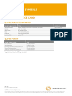 Thomson One Symbols: Quick Reference Card