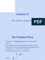 Statistics II: Prof. Christos Agiakloglou