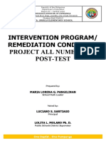 Intervention Program/ Remediation Conducted Project All Numerates Post-Test