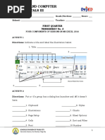 Internet and Computer Fundamentals Iii: First Quarter Worksheet No. 3