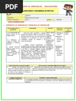 Sesion de Aprendizaje Escribimos Un Triptico