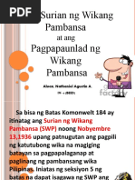 Ang Surian NG Wikang Pambansa Pagpapaunlad NG Wikang Pambansa