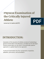 Physical Examination of The Critically Injured Athlete