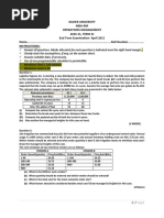 Xavier University Mba-Rm Operations Management 2020-21, TERM-III End Term Examination-April 2021 Name .......... Roll Number Instructions