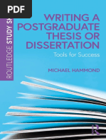 Writing A Postgraduate Thesis or Dissertation - Tools For Success