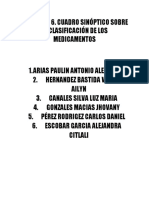 Actividad 6. Cuadro Sinóptico Sobre La Clasificación de Los Medicamentos