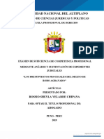 Los Presupuestos Procesales Del Delito de Robo Agravado