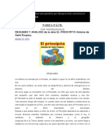 Tarea Fácil: Resumen Y Analisis de La Obra El Principito Antoine de Saint Exupery