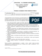 ACTA DE COMPROMISO - para Padre de Familia