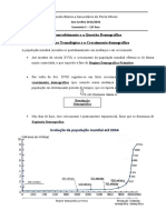 O Desenvolvimento e A Questão Demográfica O Progresso Tecnológico e o Crescimento Demográfico