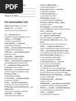 Pre Intermediate Test 1