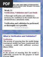 Week 11: Verification, Validation and Case Study