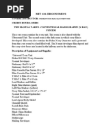 Mit 124: Ergonomics: Course Instructor: Credit Hours: 45Hrs The Manual Taken-Conventional Radiography (X-Ray) System