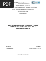 La Inteligencia Emocional Como Forma Ética de Gestionar El Clima Organizacional de Las Instituciones Públicas