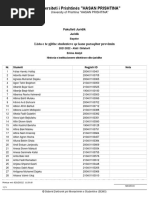 Universiteti I Prishtinës "HASAN PRISHTINA": Lista e Te Gjithe Studenteve Qe Kane Paraqitur Provimin