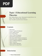 Topic 1 Educational Learning Theories