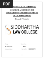 Bail in Non-Bailable Offences: A Critical Analysis On The Application of Guidelines Given by The Supreme Court