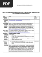 Checklist Pour Les Participants de Reunions en Suisse A L Invitation D ONGs - en