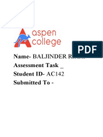 Name-Baljinder Rikhi Assessment Task - Student ID - AC142 Submitted To