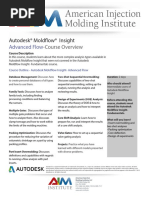 Course Overview: Autodesk® Moldflow® Insight